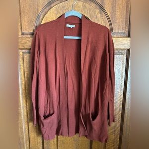 Sonoma Open Front Cardigan Brick Color Women Size Large